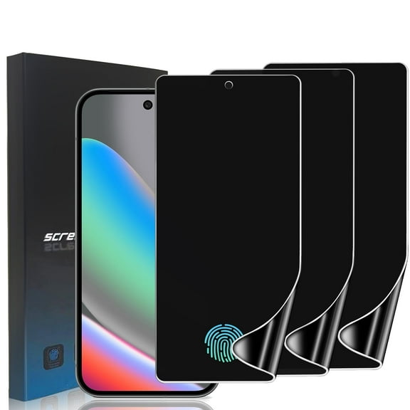 ZYQEEE 3 Pack Privacy Screen Protector for Google pixel 10 - 6.3",Anti-Spy Hydrogel Soft TPU Protective Film, Fingerprint Compatible, Curved Full Coverage [Not Tempered Glass]