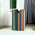 thumbnail image 6 of Yayeee Freestanding Laundry Hamper with Handle Collapsible Large Storage Basket for Clothes, Navy Blue Stripes, 6 of 7