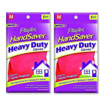 Playtex HandSaver Gloves, Heavy Duty Gloves, Medium (2 Pack) + Schick Slim Twin ST for Sensitive