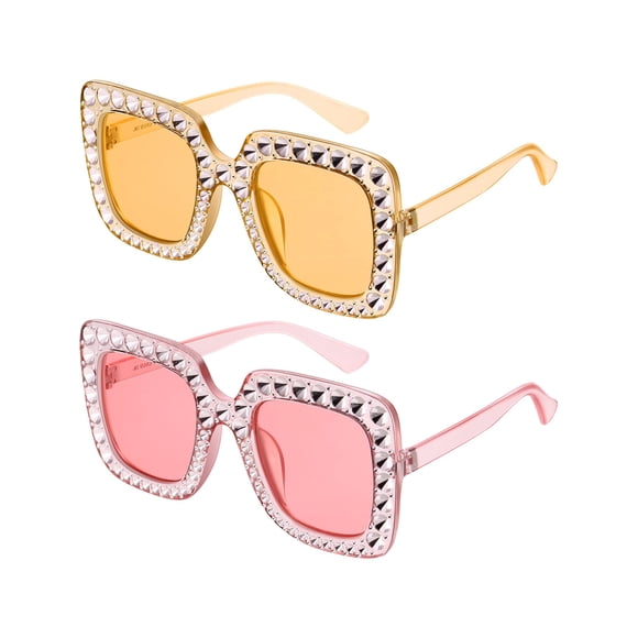 Gafas de sol Frienda Oversize Square Sparkling para mujer x2