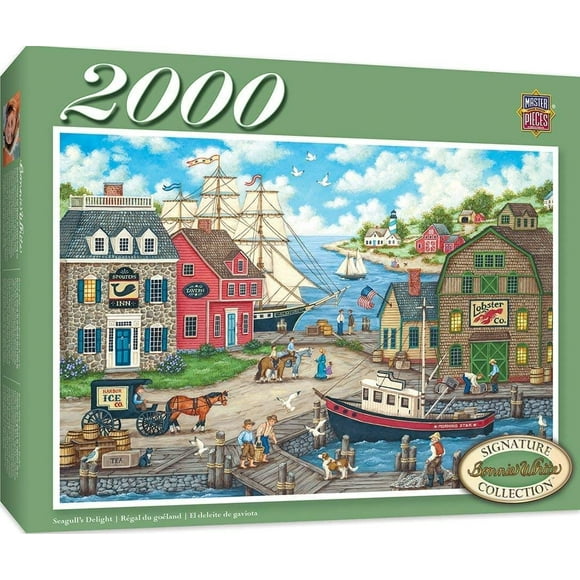 MasterPieces Signature Seagulls Delight - Puzzle 2000 pièces Colorful Harbor par Bonnie White