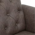 thumbnail image 2 of Furinno Bastia Vintage Button Tufted 3-Seater Sofa, Brown Faux Leather, 2 of 5
