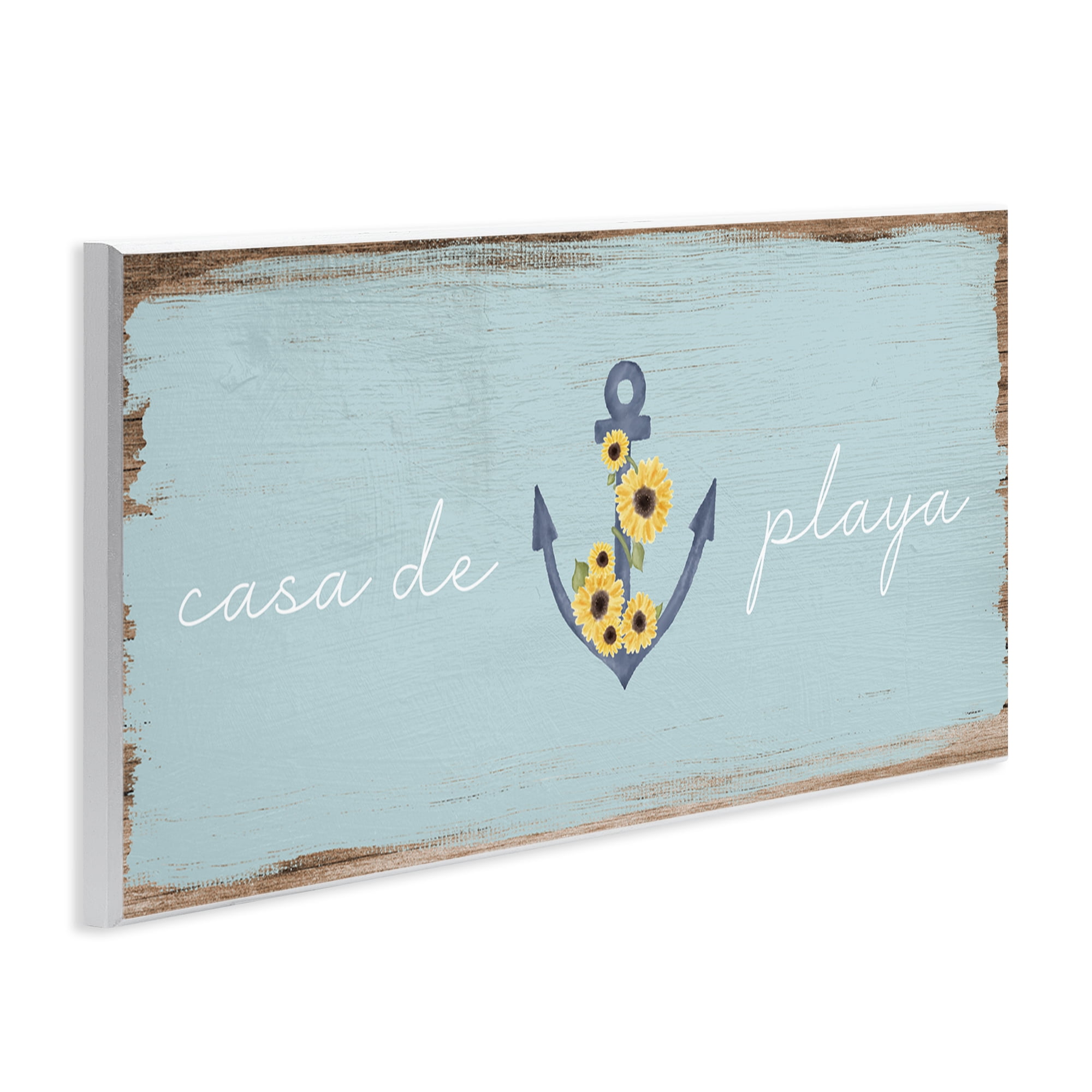 Stupell Industries Casa de Playa Nautical & Beach Painting Unframed Art Print Wall Art, 17 x 7