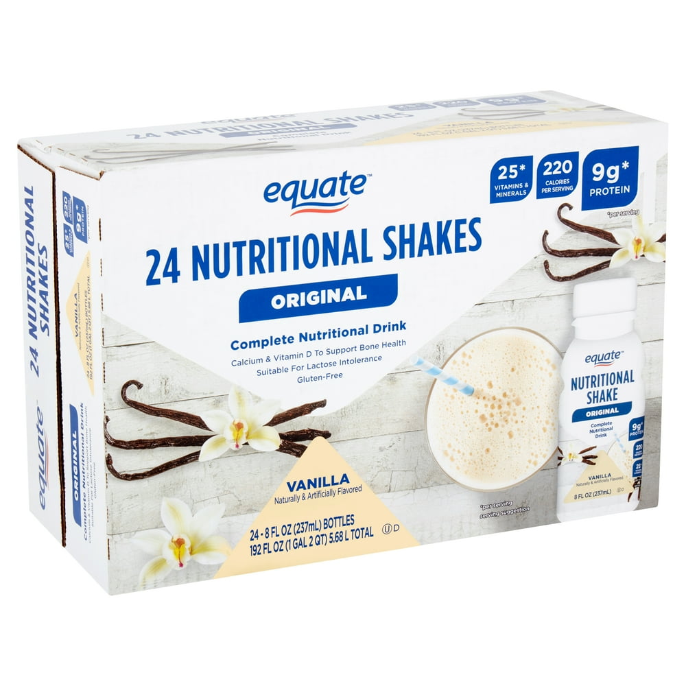 Equate Original Meal Replacement Nutritional Shakes, Vanilla, 8 Fl Oz