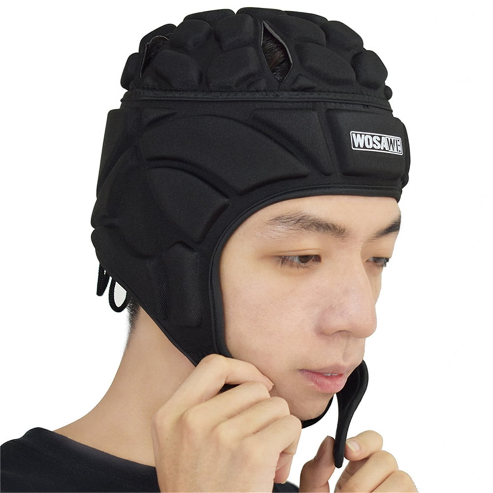 Multi-Sport Soft Shell Padded Hat Protective Headgear Cap Protection, Soft Shell Rugby Flag Football Helmet Soccer Goalie Head Fall Protection Head Protector Support Adjustable Youth Kids Adults - XL