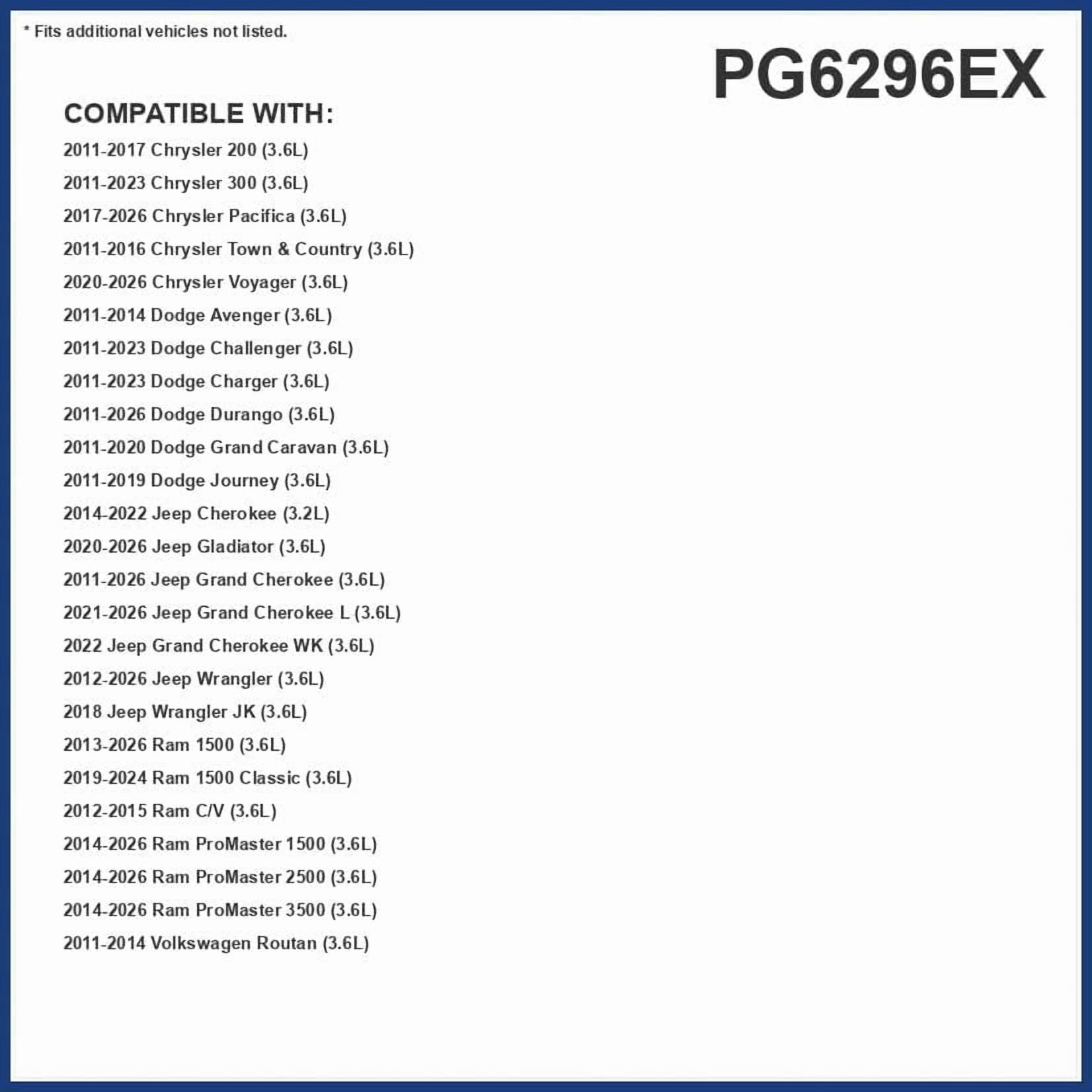 Premium Guard Extended Life Oil Filter up to 10k Miles PG6296EX | Fits 2011-2025 Jeep Grand Cherokee, 2012-2025 Wrangler, 2017-2025 Chrysler Pacifica, 2011-2025 Dodge Durango (Pack of 6)