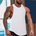thumbnail image 2 of Fozruso Mens Summer Fitness Broad Shoulder Casual Loose Running Sleeveless Vest, 2 of 5