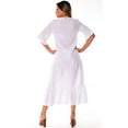 thumbnail image 2 of Azucar 100% Linen Ladies 3/4 Sleeves & Ruffled Hem Long Dress in (2) Colors - LLD1695, 2 of 2