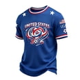 thumbnail image 2 of Zimjoy 2026 USA Soccer Jersey Shirts for Men Crewneck Short Sleeve Country Team Fan International Soccer T Shirts Retro Streetwear Top Dark Blue 4XL, 2 of 5