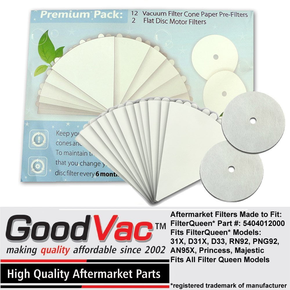 GoodVac Premium Replacement Filter Cones 12 Prefilters 2 Motor Disc ...