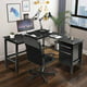 SUNCROWN L-Shaped Computer Desk Corner Office Table with Side Storage ...