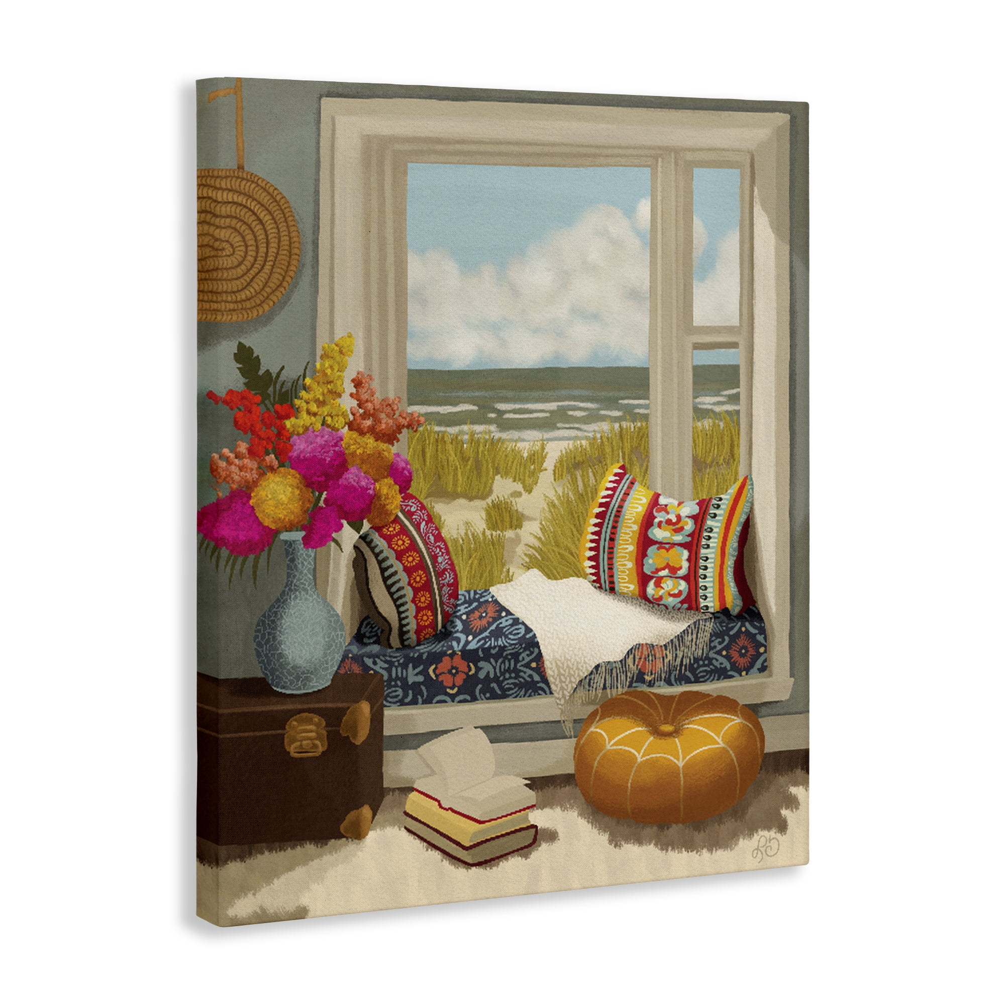 Stupell Industries Coastal Vacation Window Seat Canvas Wall Art, design by Lisa R Dumm