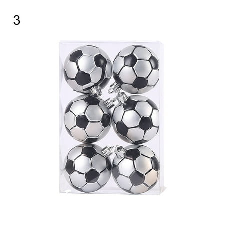 

Eastshop 6Pcs/Set Christmas Balls Innovative Real-looking Portable Miniature Sports Balls Hanging Pendant for Party