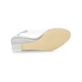 thumbnail image 6 of BLISSFUL STEP Women's Shoes Clear Wedge Heels Rhinestone Peep Toe Slingback Transparent Shoes Silver 6, 6 of 9
