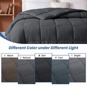 Bedding Comforter Down Alternative Queen Size, Cooling Duvet Insert with Corner Tabs and Box Stitched, Lightweight Bedding Quilted Comforter for All Season, Grey