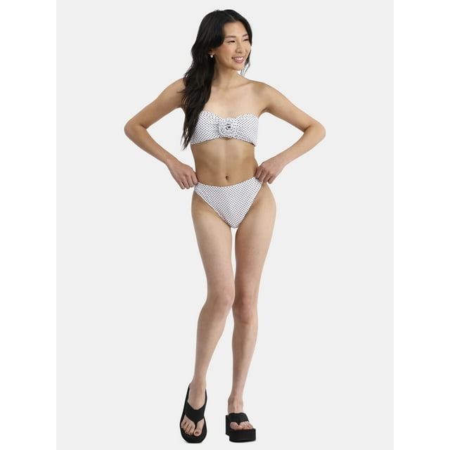 No Boundaries Polka Dot Swim Bikini Bottoms, Women's