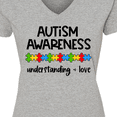 thumbnail image 4 of Inktastic Autism Awareness Understanding and Love with Puzzle Pieces Women's V-Neck T-Shirt, 4 of 5