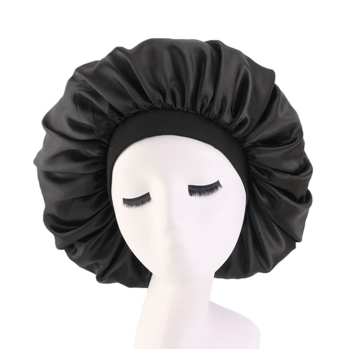 Women Elastic Nightcap Satin Bonnet Night Sleep Cap Sleeping Hair Cover