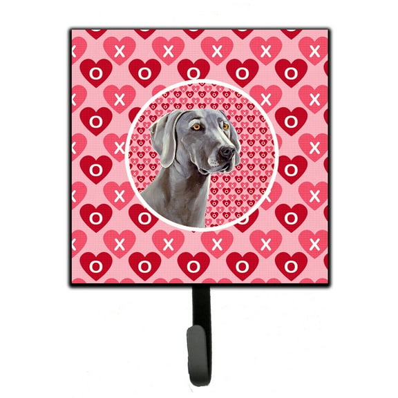 Weimaraner Hearts Love and Valentines Day Portrait Leash or Key Holder