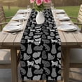 thumbnail image 4 of Black Cat Table Runner 72 Inches, Vintage Striped Geometric Abstract Bed Runner Dresser Scarves Tabletop for Indoor Outdoor Parties/Ceremony/Banquet, 14" x 72", 4 of 9
