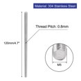 thumbnail image 2 of M5 x 120mm Varilla de acero inoxidable 304 completamente roscada, pernos de hardware, 5 piezas, 2 of 6