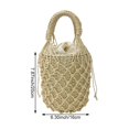 thumbnail image 6 of Wiywef Woven Women Handbag Female Straw Mesh Bag Summer Beach Bags Handmade Bucket Net Bag Rattan Knitte -handle Tote, 6 of 7