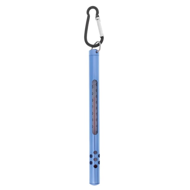 Soidarity Accesorio de pesca de termómetro de corriente de mar de agua de pesca con mosca de cristal de Metal Pescar Azul 5.7 pulgadas