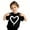 Black, variant on Girls Summer Tops Heart Printed Crewneck Printed Cotton Tee Tops Relaxed Fit School Shirts for Kids Yellow Hanukkah Summer Blouse for Girls