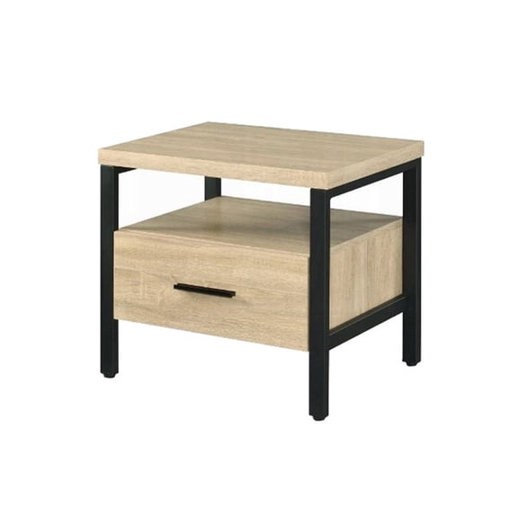 Dtwnek 1 Drawer Nightstand with 1 Open Shelf, Brown