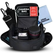 Medium Soft Padded Camera Bag Case for DSLR and Mirrorless Cameras  Fits Nikon, Canon, Sony, Pentax, Olympus, Panasonic, Samsung & More  Shockproof Protection for Lenses & Accessories