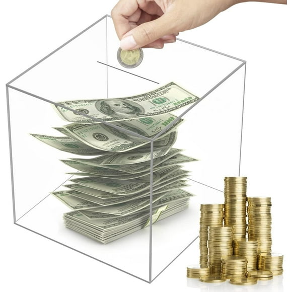 Yazoeia Clear Piggy Bank for Adults and Kids Transparent Piggy Bank for Adults Must Break to Open Acrylic Unopenable Piggy Bank to Help Budget and Save.4.7 * 4.7 * 4.7inch CJC912-133227