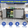 thumbnail image 4 of Heavy Duty Metal Storage Cabinet on Wheels – Tool Cabinet for Garage, Office, Home Organizer, 4 of 11