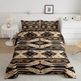 thumbnail image 3 of Manfei Hippie Aztec Bedding Full Comforter Set, Pale Brown Down Comforter, Bohomian Western Reversible Duvet Insert, Microfiber Room Decoration, 3 Pieces, 3 of 9
