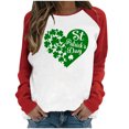 thumbnail image 1 of QIPOPIQ T-Shirts à Manches Longues pour Femmes Col Rond T-Shirts de la Saint-Patrick T-Shirts Imprimés Trèfle de Printemps T-Shirt Vert Chanceux Tunique Patchwork Offres de Vacances, 1 of 6