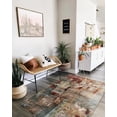 Abstract Area Rug Red/Multi 4' x 6' Living Room Bedroom Dining Home ...