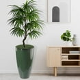 thumbnail image 4 of Bibana 2 Packs 21 inch Tall Planter, Indoor Outdoor Round Planter for Porch, Large Plant Pot with Drainage Hole for Home Garden Front Door, Modern Decorative Pots for Plants (Green), 4 of 5