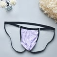 thumbnail image 4 of Jwputqe&nbsp;Mensg Strings and Thongs,Thongs For Men,Mens ThongsBreathable,Cooling,Solid,Low Waist,Polyester,Cotton,Purple,XL (US:10), 4 of 7