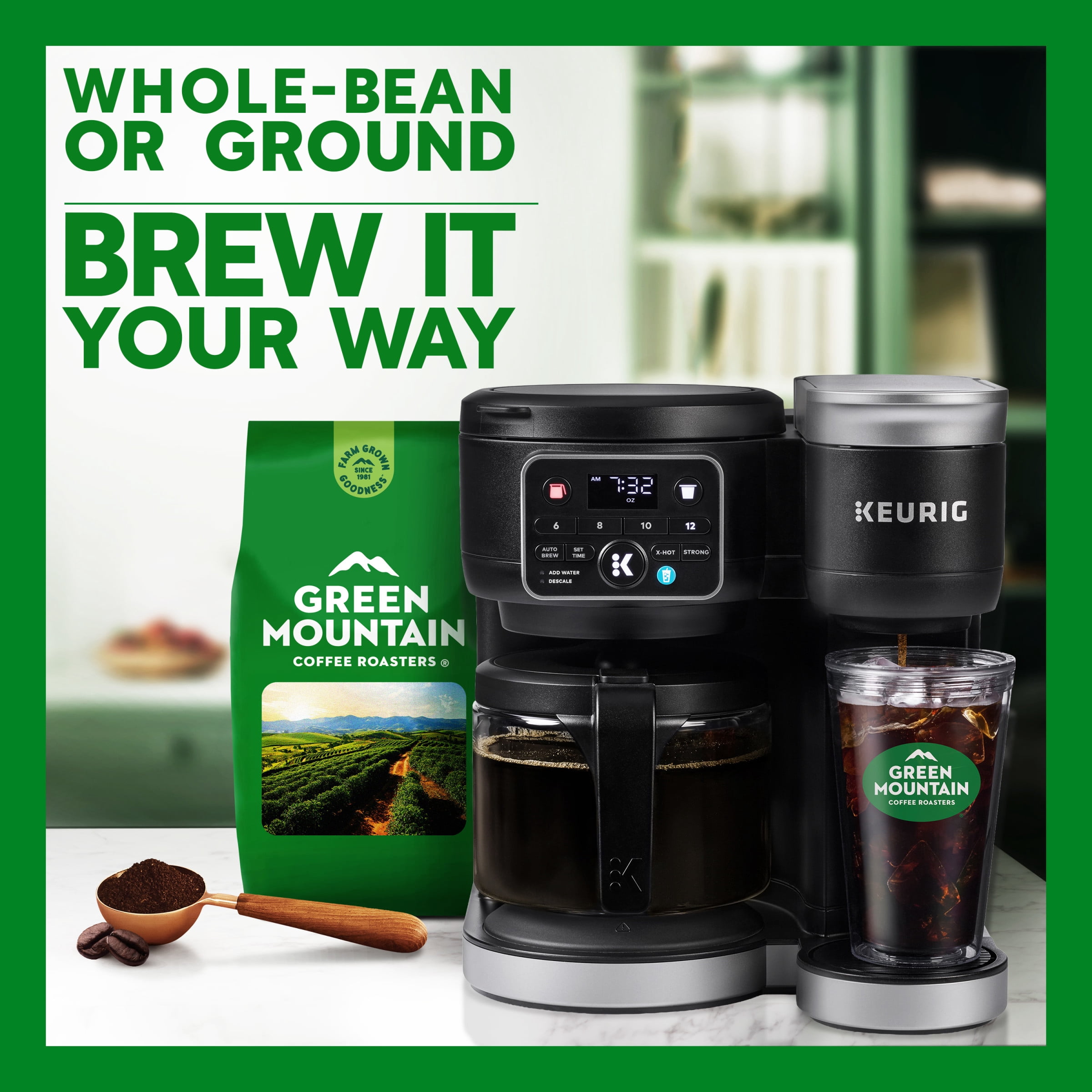 (6 pack) Green Mountain Coffee Roasters Caramel Vanilla Cream, Light Roast, Ground Coffee, 12 oz