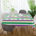 thumbnail image 6 of Mardi Gras Stripes Tablecloth Rectangle Colorful Table Cloth Large Square Table Cover for Dining Kitchen Party 60"x90" Decor Gift, 6 of 7