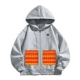 thumbnail image 2 of Boys and Girls Winter Heated Hoodie Kids Sweatshirt Warm Clothing Electric Heating Sweatshirt, Winter Thermal Pullover Sweater Long Sleeve Hooded Hoodies with Pockets, Size 4-14, 2 of 5
