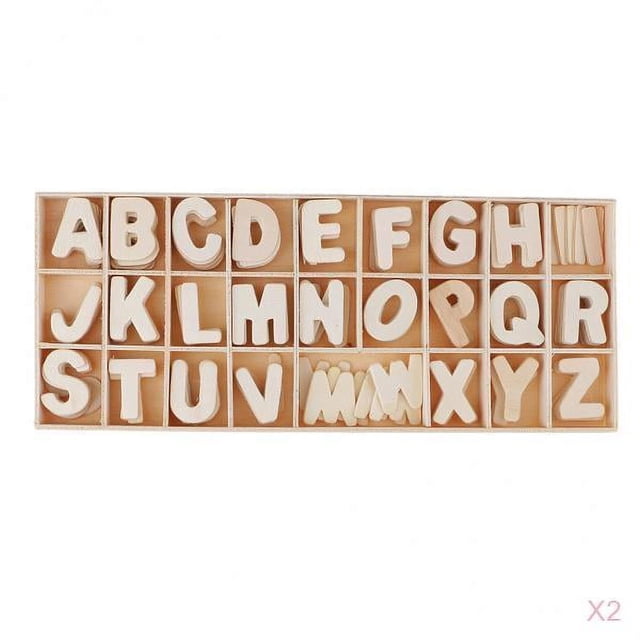 segolike 312 Pieces Unfinished Wood Letters Wooden Alphabets Puzzles Wooden