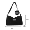 thumbnail image 3 of Bolso de hombro para mujer de gran capacidad con correa de hombro ajustable, bolsos cruzados Negro, 3 of 9