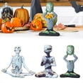 thumbnail image 2 of Meditating Skeleton Flower Pot Skull Plants Pot Halloween Decorative Garden Flower Pot Sculpture B, 2 of 7