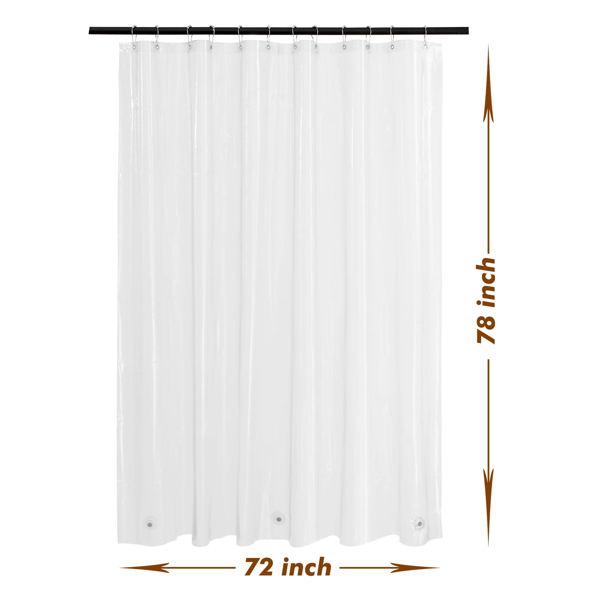 Mrs Awesome Lightweight Shower Curtain Liner Clear with Magnets -72" x 78"