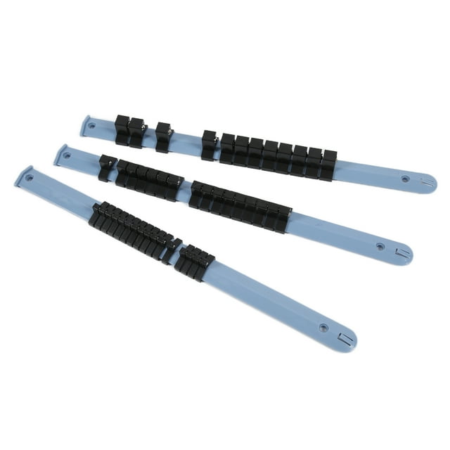 Organizador De Enchufes, Azul 1/4 Pulg. 3/8 Pulg. 1/2 Pulg. Estante De Riel De Enchufe 3 Piezas Portátil Multiusos Para Taller De Reparación De Automóviles Para Garaje