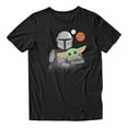 thumbnail image 2 of Star Wars The Mandalorian Men's Mando Holding Grogu T-Shirt (Black, S-XXXL), 2 of 4