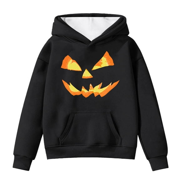 Chenglor Halloween Hoodie Kids Girls Boys Winter Hooded Sweatshirt Warm Pullover With Pockets for Outdoor Activities Ages 4 14 Years Soft Cozy Casual Wear