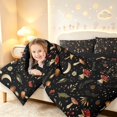 thumbnail image 4 of Homewish Watercolor Botanical Mushroom 7-Piece Twin Bedding,Fungus Plant Bedding Comforter Set,Black,Black Reversible, 4 of 8