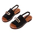 thumbnail image 3 of Slippers for Women,Plus Size Shoes with Elasticated Fabric Floral Ornaments Wide Width Comfortable Plus Size Shoes for All Day Wear,Womens Slippers,Black,6, 3 of 9