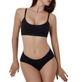 thumbnail image 3 of Conjunto de lencería sin costuras de 2 piezas con cuello en U para mujer: sujetador halter de cintura alta y braguitas, nailon/spandex, ropa de dormir/noche sexy, 3 of 8